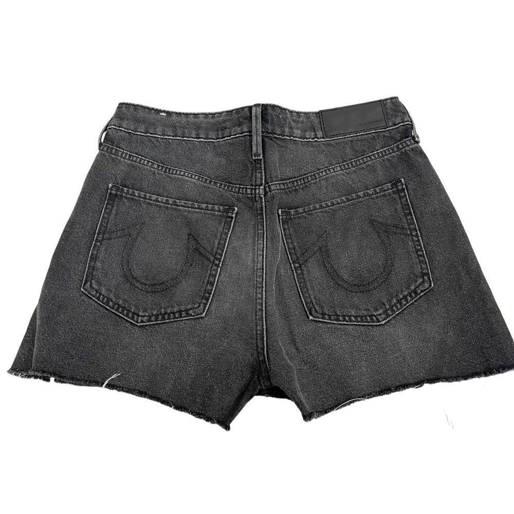 True Religion Caia Fray Hem Mid-Rise Denim Short Size 27